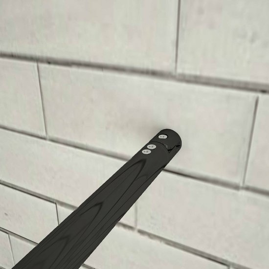 Aica Paroi de douche en noire mat paroi à l'italienne en 8mm verre anticalcaire 70x200cm avec une barre de stabilisation extensible en noire mat - Cliquez sur l'image pour la fermer