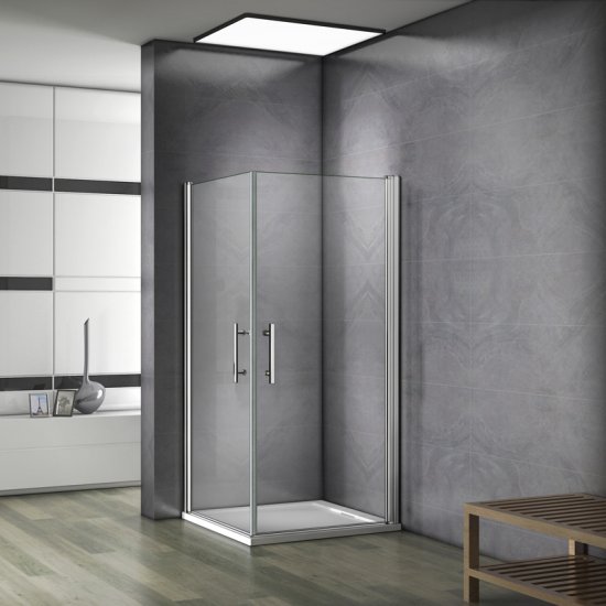 Aica porte de douche 90x80x197cm porte pivotante porte de douche paroi de douche cabine de douche verre anticalcaire - Cliquez sur l'image pour la fermer