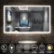 AICA Miroir de Salle de Bain à LED avec Bluetooth 100 x 60cm, Mural Miroir avec Anti-buée + 3 Couleurs + Horloge, Miroir avec Interrupteur Tactile
