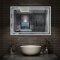 Miroir de salle de bain avec éclairage LED, Miroir Cosmétique Mural commutateur tactile avec anti-buée, Modèle double contour 80x60cm
