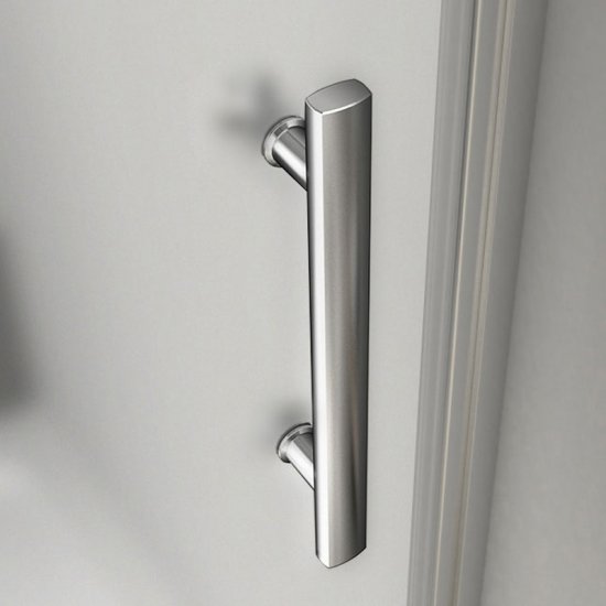 Aica porte de douche 80x185cm porte pivotante en niche verre bande central dépoli anticalcaire - Cliquez sur l'image pour la fermer