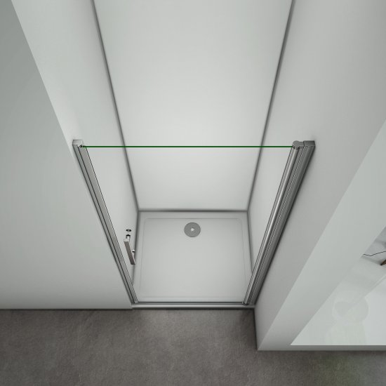 Aica porte de douche 90x197cm porte pivotante paroi de douche en niche verre anticalcaire - Cliquez sur l'image pour la fermer