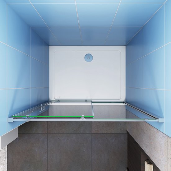 Porte de douche coulissante 100cm en 5mm verre trempé porte de douche Hauteur 190cm Installation en niche - Cliquez sur l'image pour la fermer