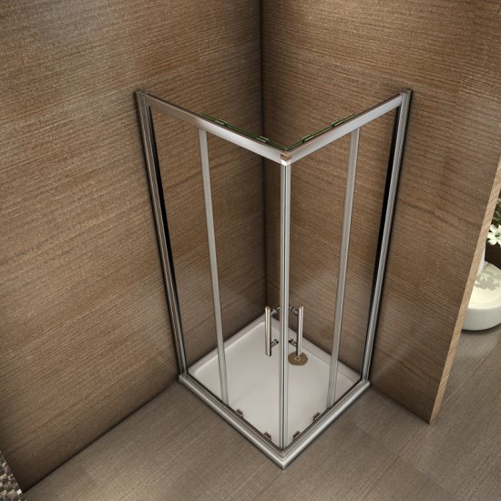 100x80x185cm SIRHONA Porte de douche coulissante paroi de douche pare-douche verre de sécurité 