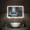 AICA Miroir de Salle de Bain avec Éclairage et Bluetooth, 70 x 50 cm Miroir Mural LED Anti-Buée, Dimmable à 3 Couleurs de Lumière