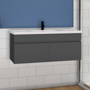 meuble de salle de bain meuble de rangement sous vasque avec lavabo 99cm à suspendre
