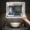 Miroir de salle de bain avec éclairage LED, Miroir Cosmétique Mural commutateur tactile avec anti-buée, Modèle double contour 60x50cm