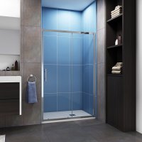 Porte de douche coulissante 160cm en 5mm verre trempé porte de douche Hauteur 190cm Installation en niche
