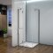 Aica 90x70x190cm cabine de douche porte de douche paroi de douche cabine de douche à charnière avec barre de fixation 360°