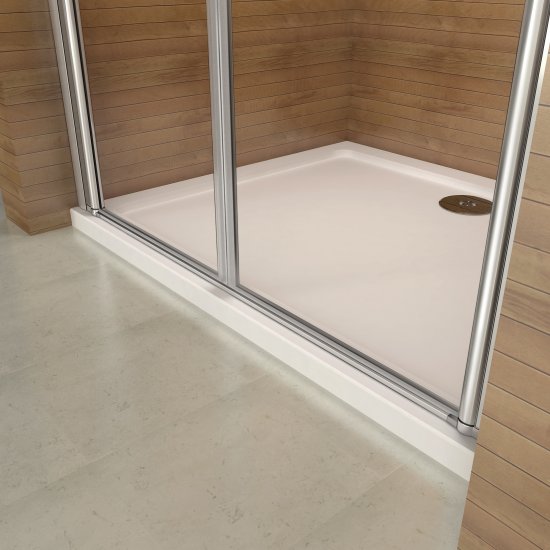 Aica porte de douche pivotante 1100x1970mm pivotante à 180° 6mm verre anti-calcaire installation en niche porte de douche - Cliquez sur l'image pour la fermer