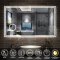 AICA Miroir de Salle de Bain LED avec Bluetooth, Mural Miroir avec Horloge + 3 Couleurs + Dimmable + Anti-buée + Grossissant 3x -160 x 80cm