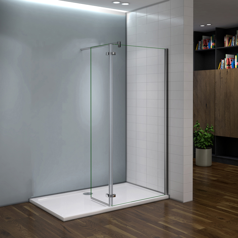 Paroi de douche à l’italienne 100x200cm avec miroir en verre anticalcaire 